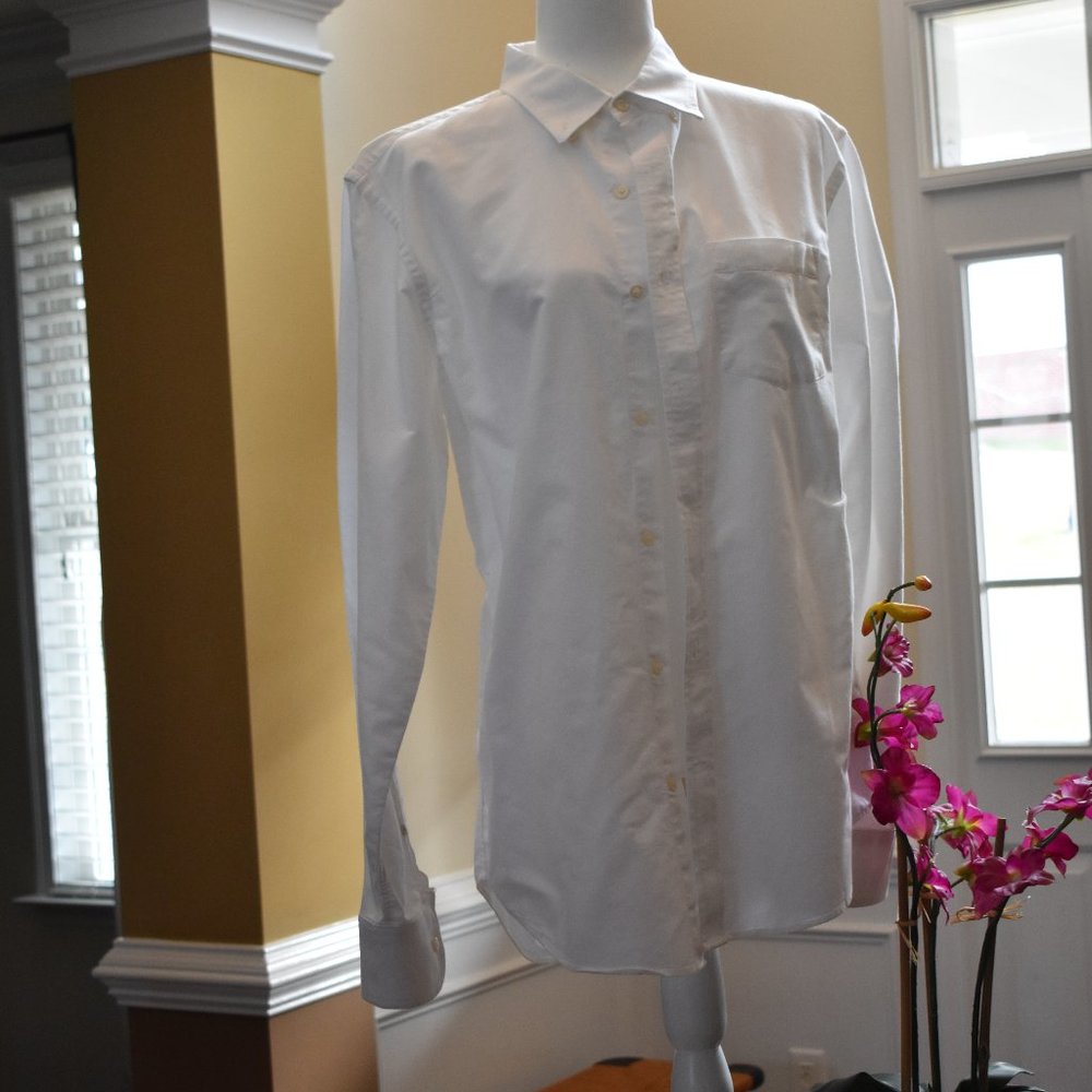 Mens white button down shirt
